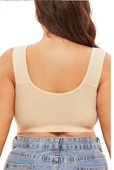 Flexible Fit Front Snap Bra Beige