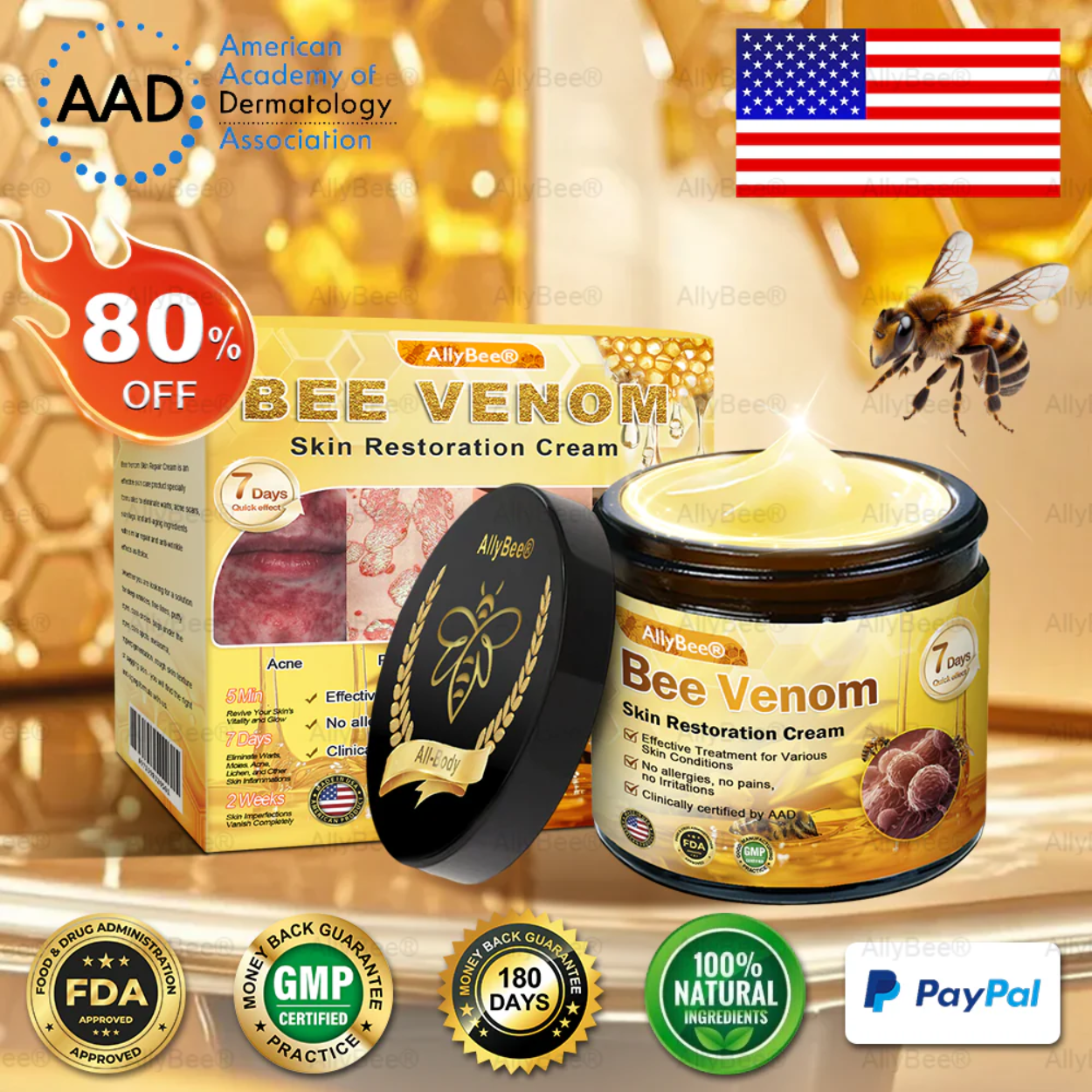 Mayo Clinic Official: AllyBee® Skin Treatment Cream Anti-aging, Hydrating, Skin Repair, Even Tone, Acne and Dark Spot Treatment, Wart and Mole Removal, Psoriasis Relief