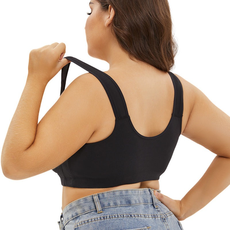 New Flexible Fit Front Snap Bra Black