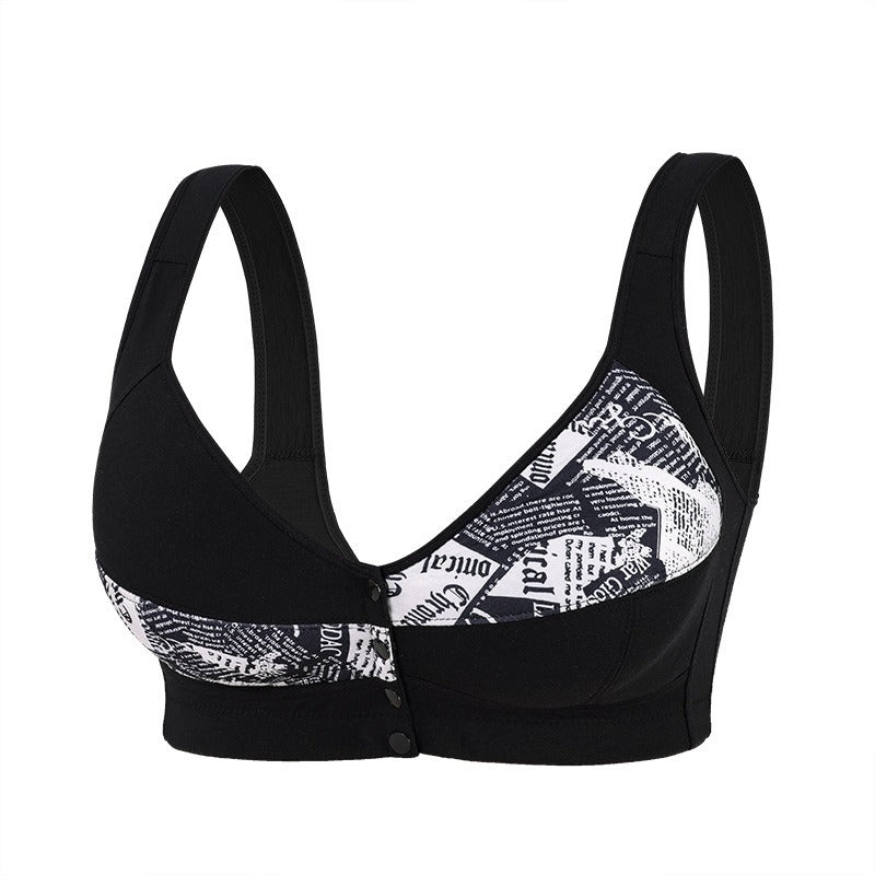 New Flexible Fit Front Snap Bra Black