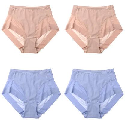 High Waist Ice Silk Seamless Shaping Briefs