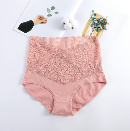 ⏰ Cotton Lace High Waist Body Shaper Moisture Absorbent Antibacterial Underwear🔥
