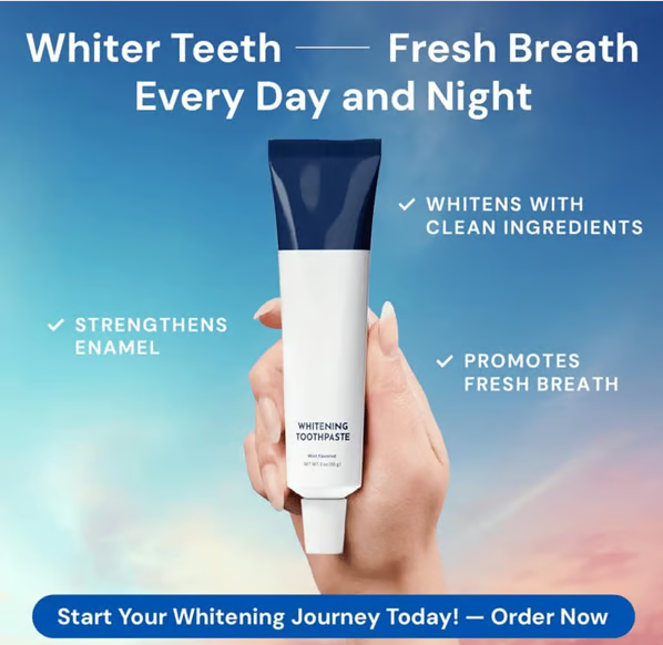 🦷 Fluoride-Free Hydroxyapatite Teeth Whitening Toothpaste with Coconut Oil & Xylitol ❄️
