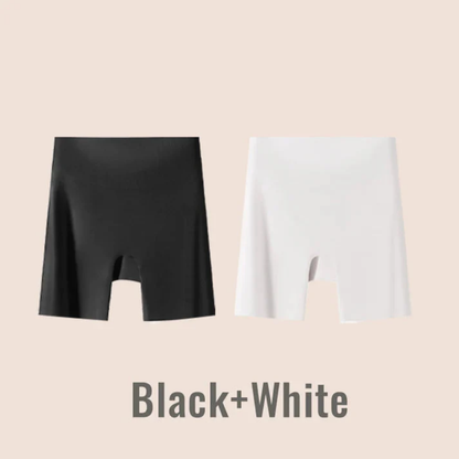 Women High-waist Ice Silk Underwear with Tummy-control Hip-lifting