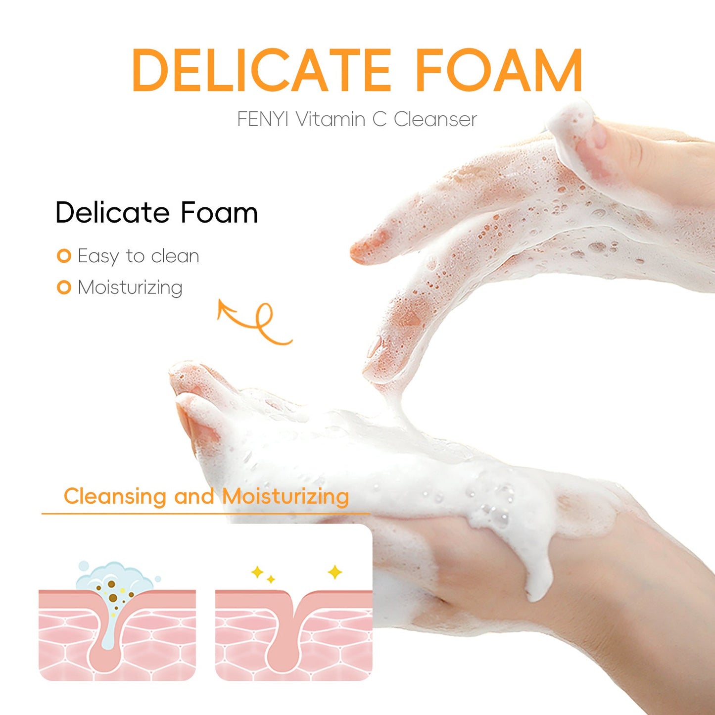 🔥Hot sale recently🔥Fenyi Vitamin C Facial Cleanser Cleansing Pores Moisturizing Cleanser✅