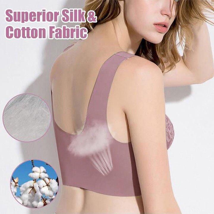 PLUS SIZE COMFORT EXTRA ELASTIC WIRELESS SUPPORT LACE BRA