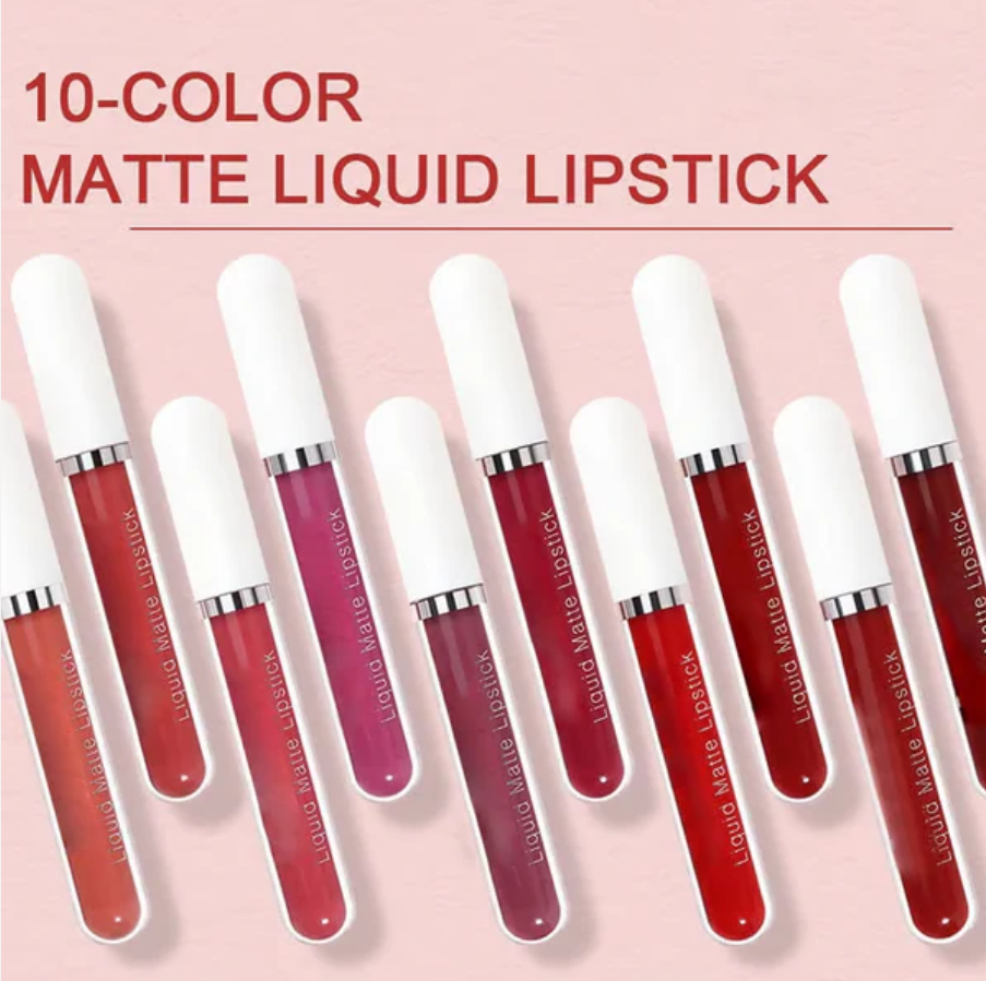 ❤️10Pcs Liquid Matte Matt Lipstick Set, Long Lasting Lipstick 24 hour Waterproof Lip Gloss