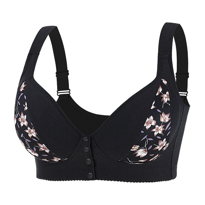 New COMFORTABLE FRONT BUTTON BRA Black