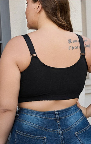 New COMFORTABLE FRONT BUTTON BRA Black