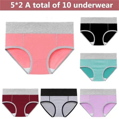 Buy 5 Get 5 Free Cotton Breathable Moisture-absorbing Antibacterial Underwear