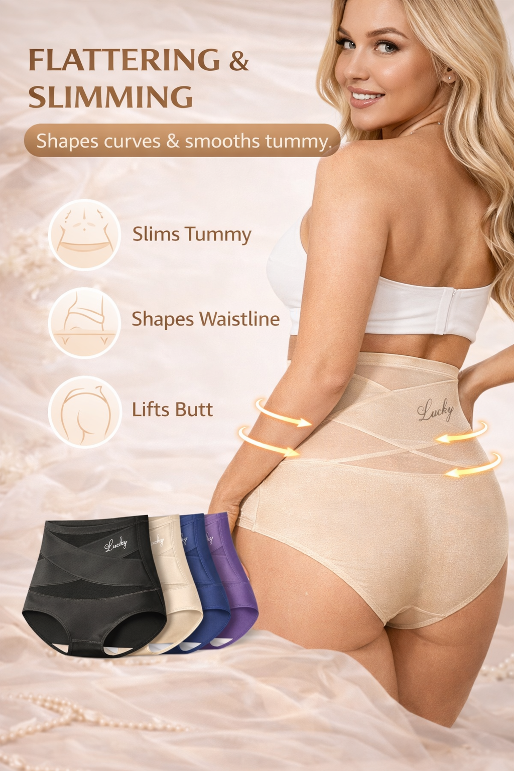 🌸LAST DAY 50% OFF🌸High-Waist Tummy Control Seamless Shaping Lucky Panties