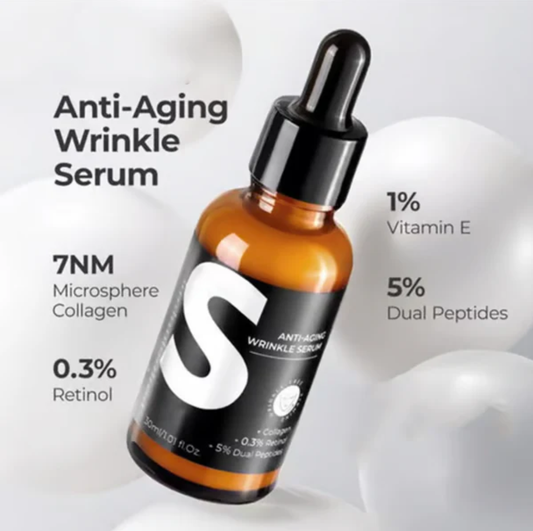 Retinol & Peptide Anti-Aging Wrinkle Serum, Brightening Serum for Fine Lines