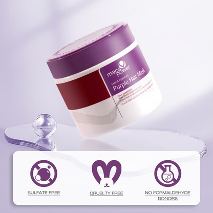 maca power Purple Hair Mask Professional Neutralizes Brass & Yellow Tones For Blonde Silver Gray Highlighted Hair
